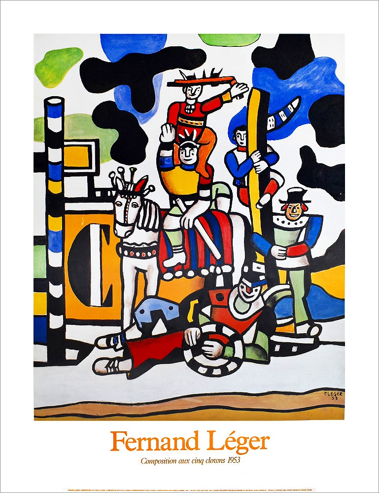フェルナン・レジェ ポスター Composition aux cinq clowns(1953) M286