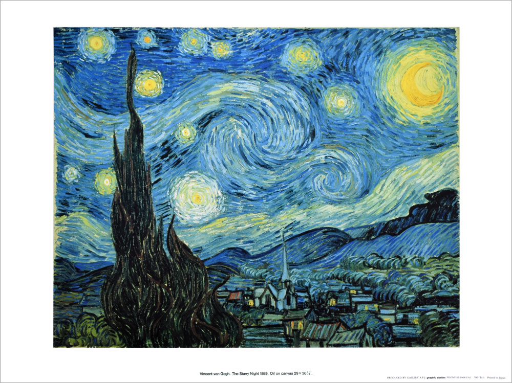 フィンセント・ファン・ゴッホ ポスター 星月夜(The Starry Night 1889) VG・Ta-1