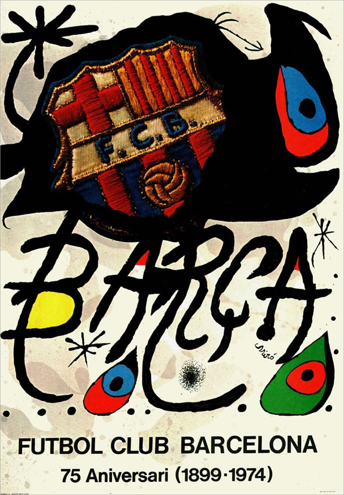 ジョアン・ミロ  Futbol Club Barcelona(1974)  FCバルセロナ75周年記念ポスター 
