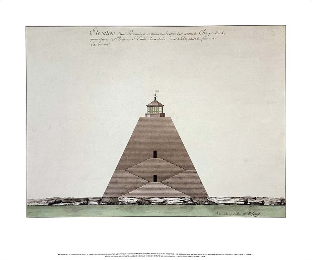 マチュラン・クルーシー ポスター Saint-Nazaire, projet de phare pyramidal par Mathurin Crucy(1808) M280