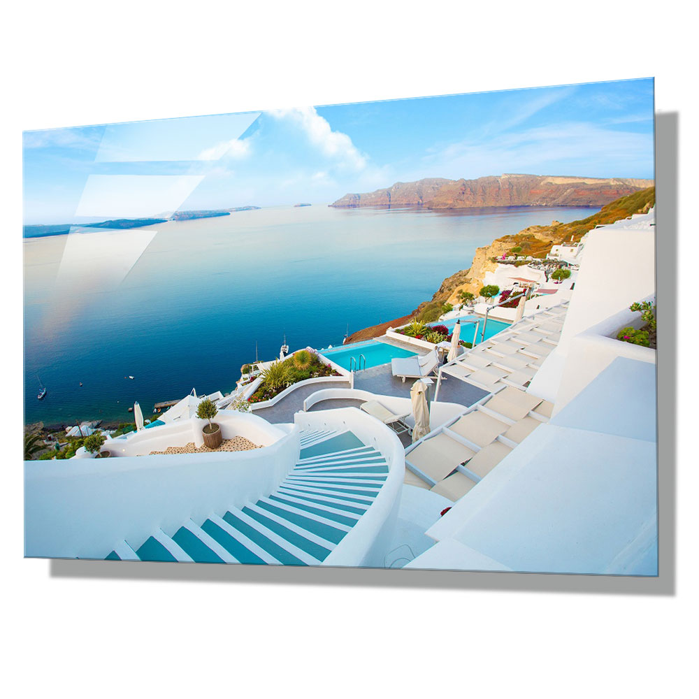 WITH FOTO アクリルフォト A2 ギリシャ サントリーニ島/Greece Santorini    