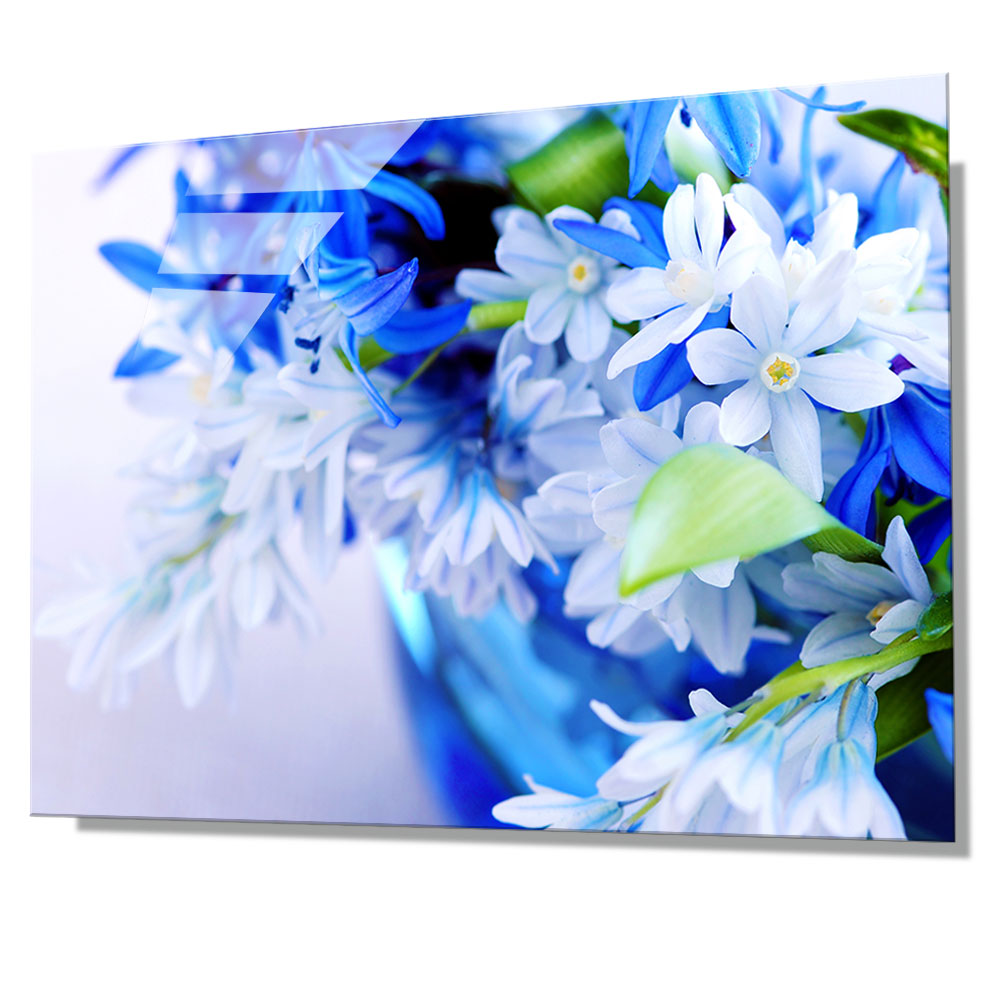 WITH FOTO アクリルフォト A3 青いアイリスの花束/Bouquet of blue irises