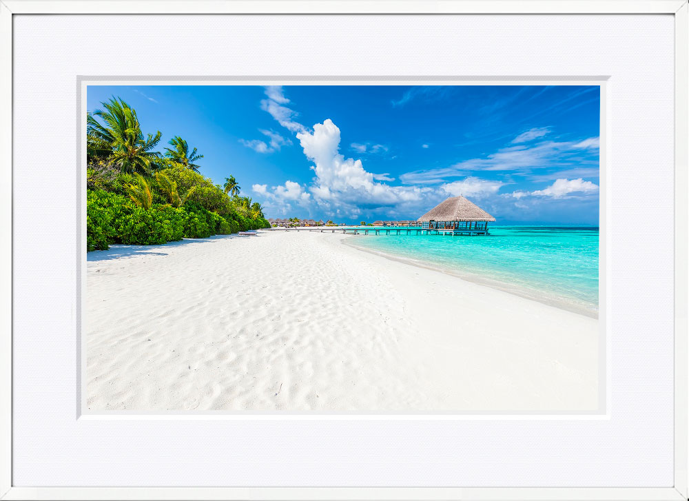 WITH FOTO インテリアフォト額装 A2 モルディブの島/Island in Maldives   