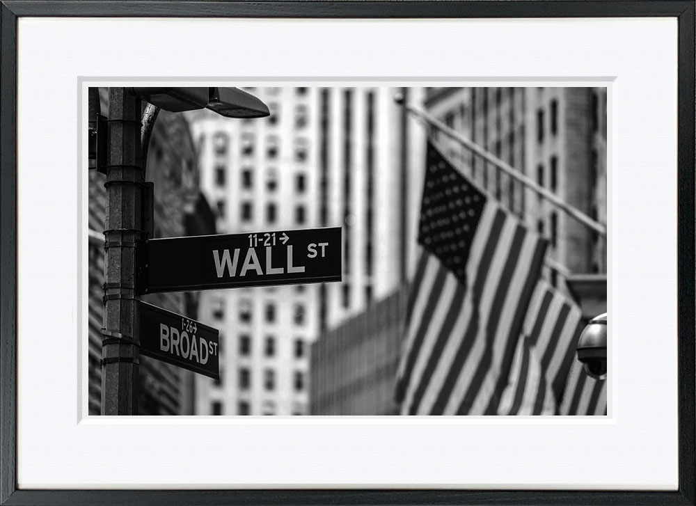 WITH FOTO インテリアフォト額装 A2 ニューヨーク ウォール街/Wall Street    