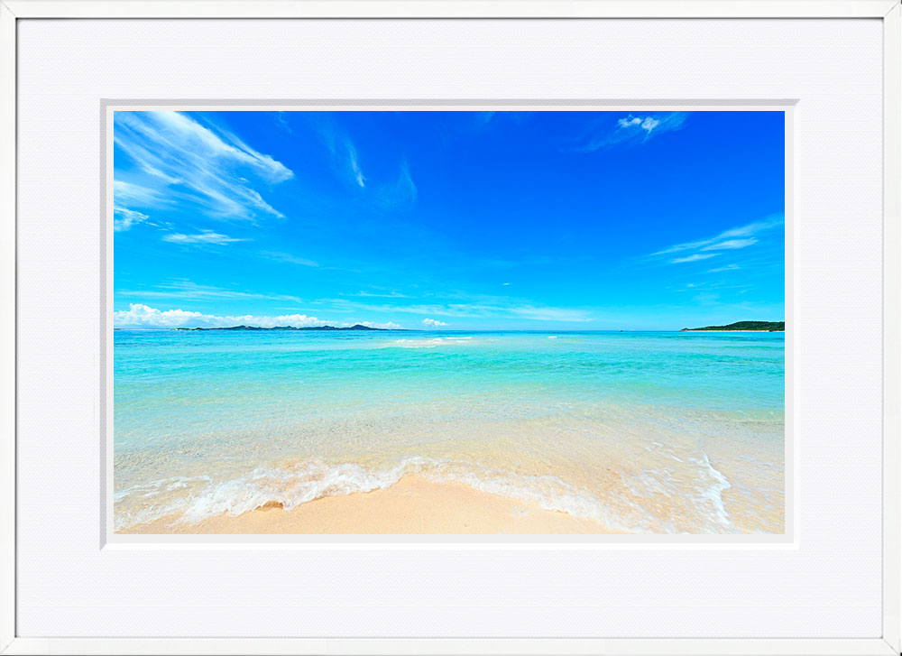WITH FOTO インテリアフォト額装 A2 沖縄のビーチと空/Okinawa Beach and Sky  