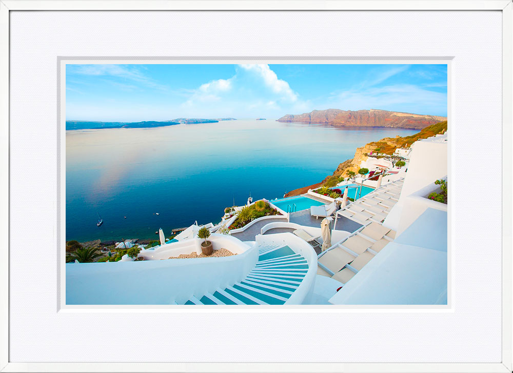 WITH FOTO インテリアフォト額装 A2 ギリシャ サントリーニ島/Greece Santorini    