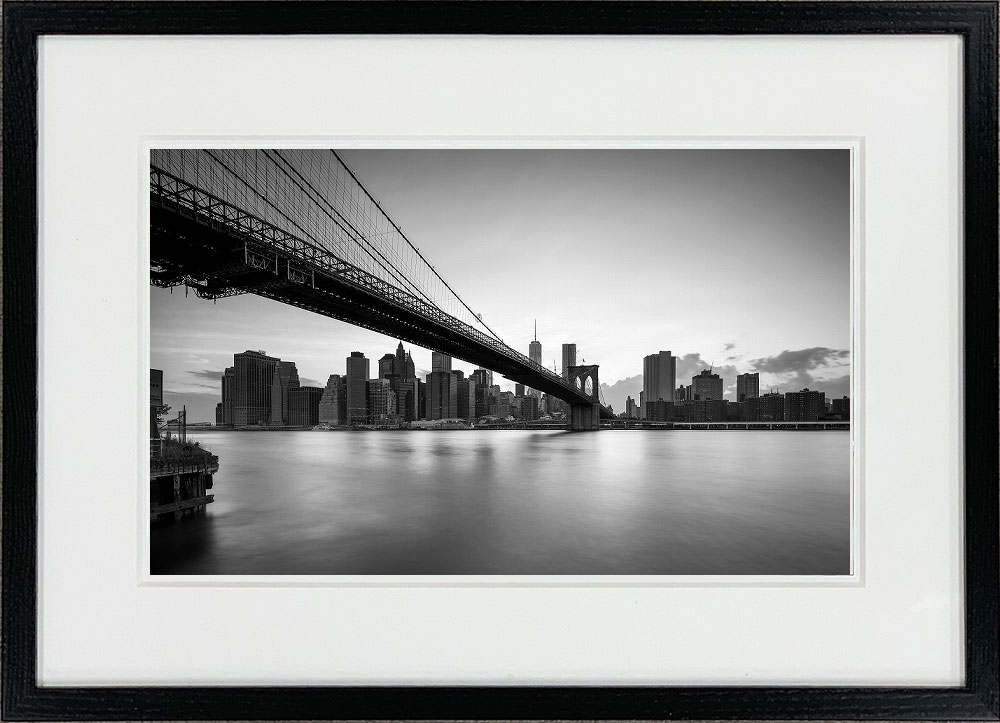 WITH FOTO インテリアフォト額装 A3 ニューヨーク ブルックリン橋/ Brooklyn Bridge in New York City 