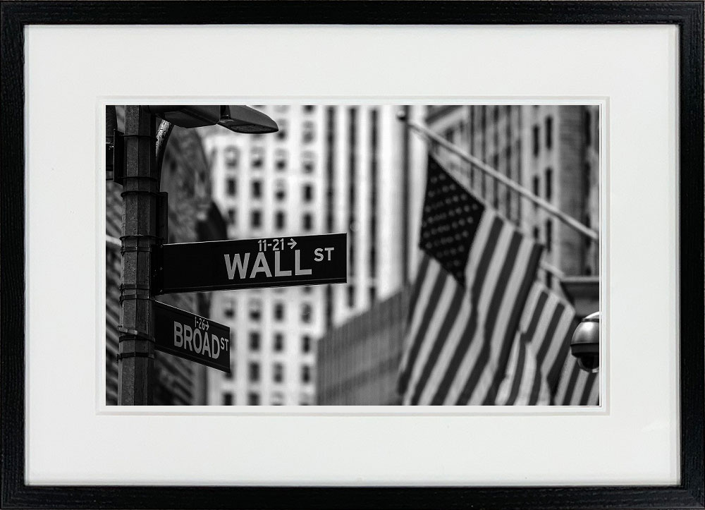 WITH FOTO インテリアフォト額装 A3 ニューヨーク ウォール街/ Wall Street    