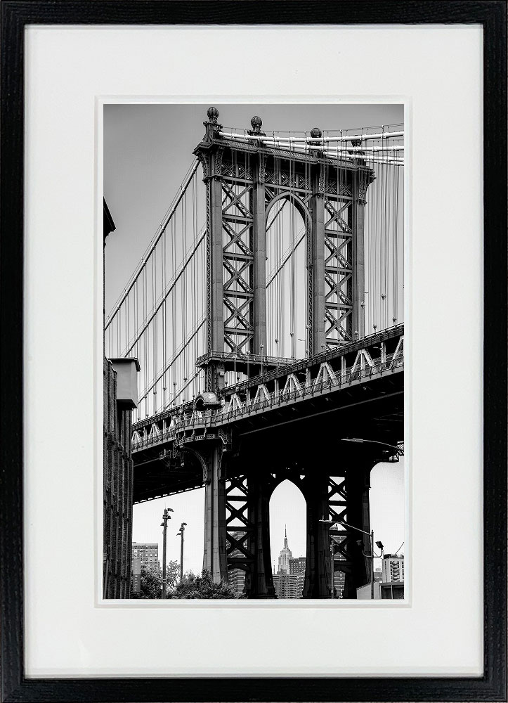 WITH FOTO インテリアフォト額装 A3 ニューヨーク マンハッタン橋/ Manhattan Bridge    