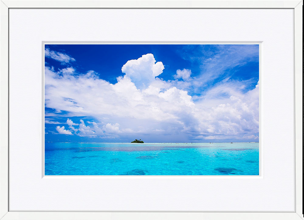 WITH FOTO インテリアフォト額装 A3 雲と島/ Clouds and Islands   