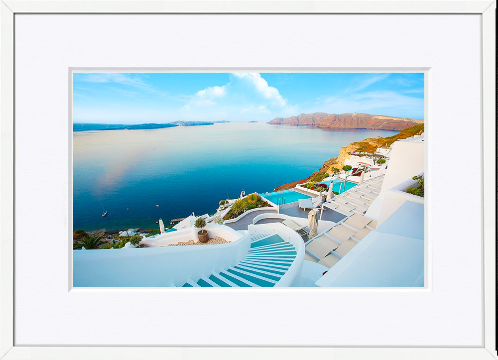 WITH FOTO インテリアフォト額装 A3 ギリシャ サントリーニ島/ Greece Santorini    