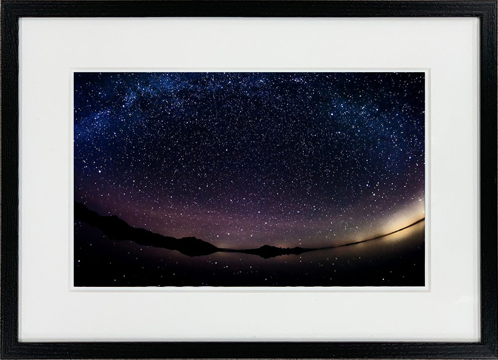 WITH FOTO インテリアフォト額装 A3 アメリカ ボンネビル・ソルトフラッツの星空/ Bonneville Salt Flats at night 