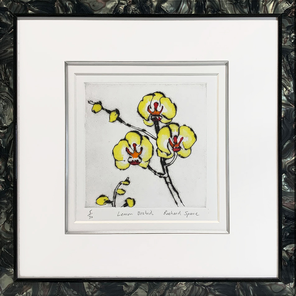 マーク・スペイン／銅版画「フルーツボウル」／直筆サイン・エディション有り／額装品 マーク・スペイン／銅版画「フルーツボウル」／直筆サイン