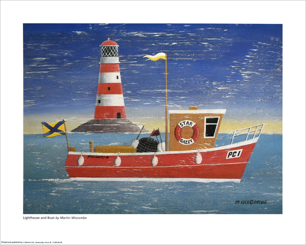 マーティン･ウィスコム ポスター Lighthouse and Boat P09