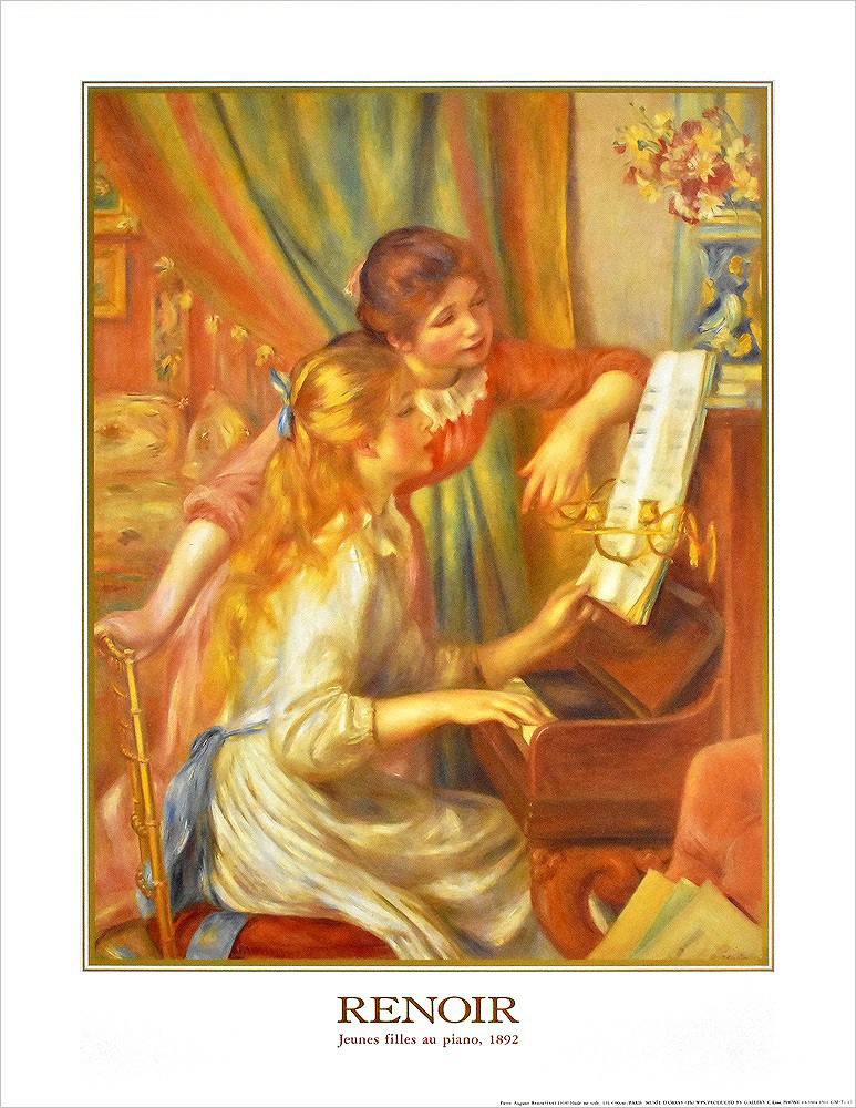 ピエール＝オーギュスト・ルノワール ポスター ピアノを弾く娘たち(1892) GMTC-12