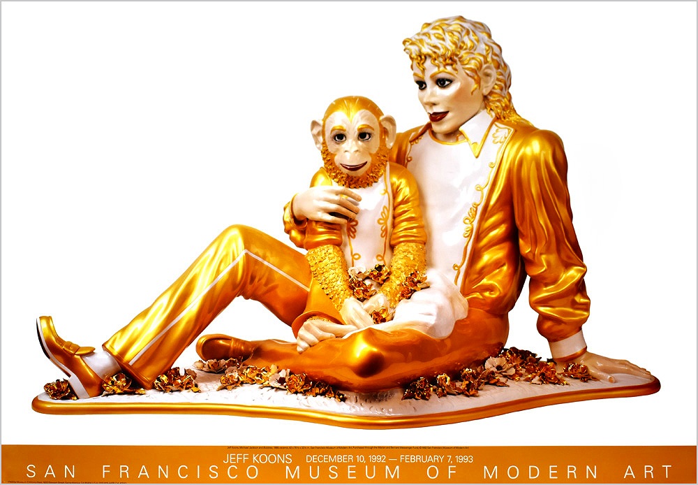 ジェフ・クーンズ ポスター マイケル・ジャクソンとバブルス（Michael Jackson and Bubbles/The San Francisco Museum of Modern Art ）A2951
