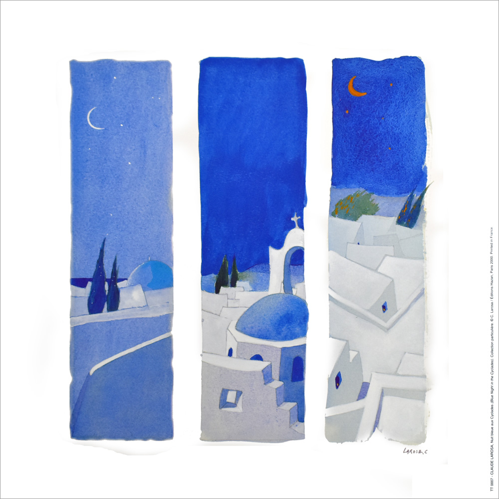 クロード・ラローサ ポスター Blue Night in the Cyclades（キクラデス諸島の青い夜) TT7