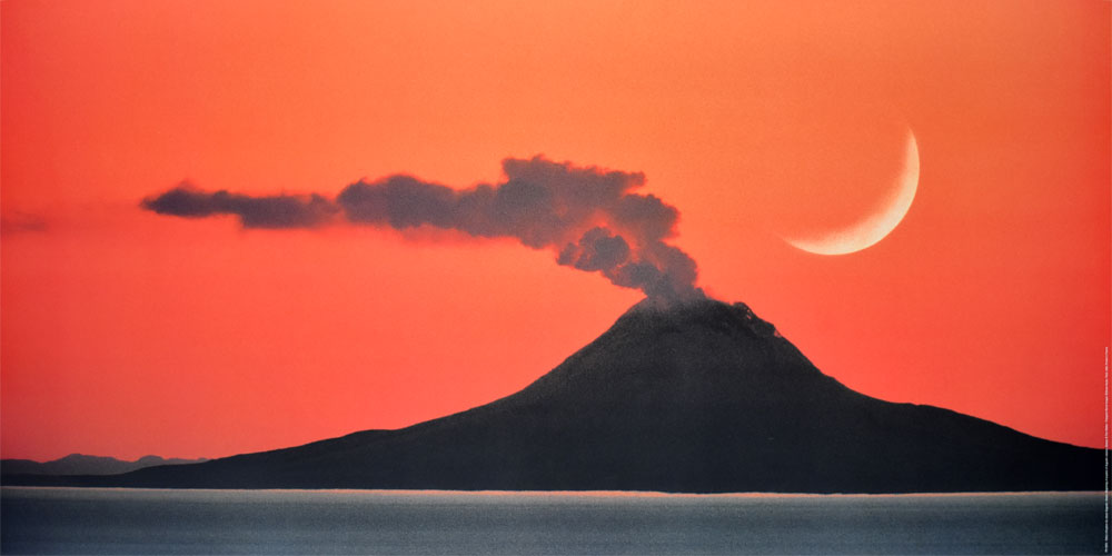 トム・ウォーカー ポスター アラスカ州オーガスティン火山の噴火 PH5020