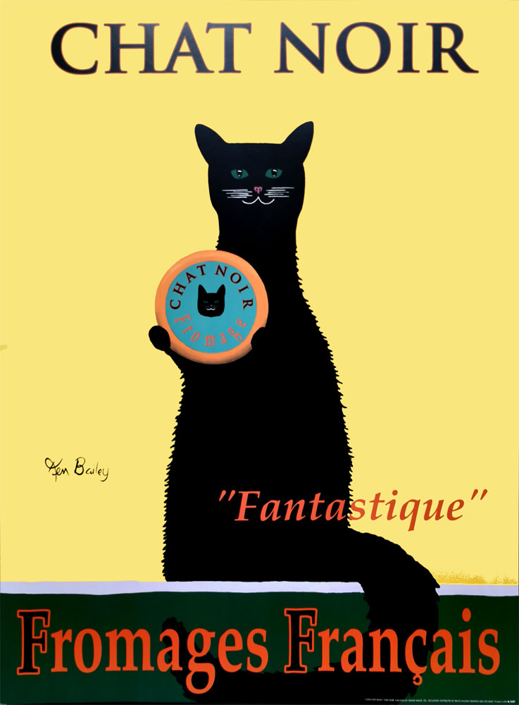 ケン･ベイリー ポスター Chat Noir fromages Francais  B1537