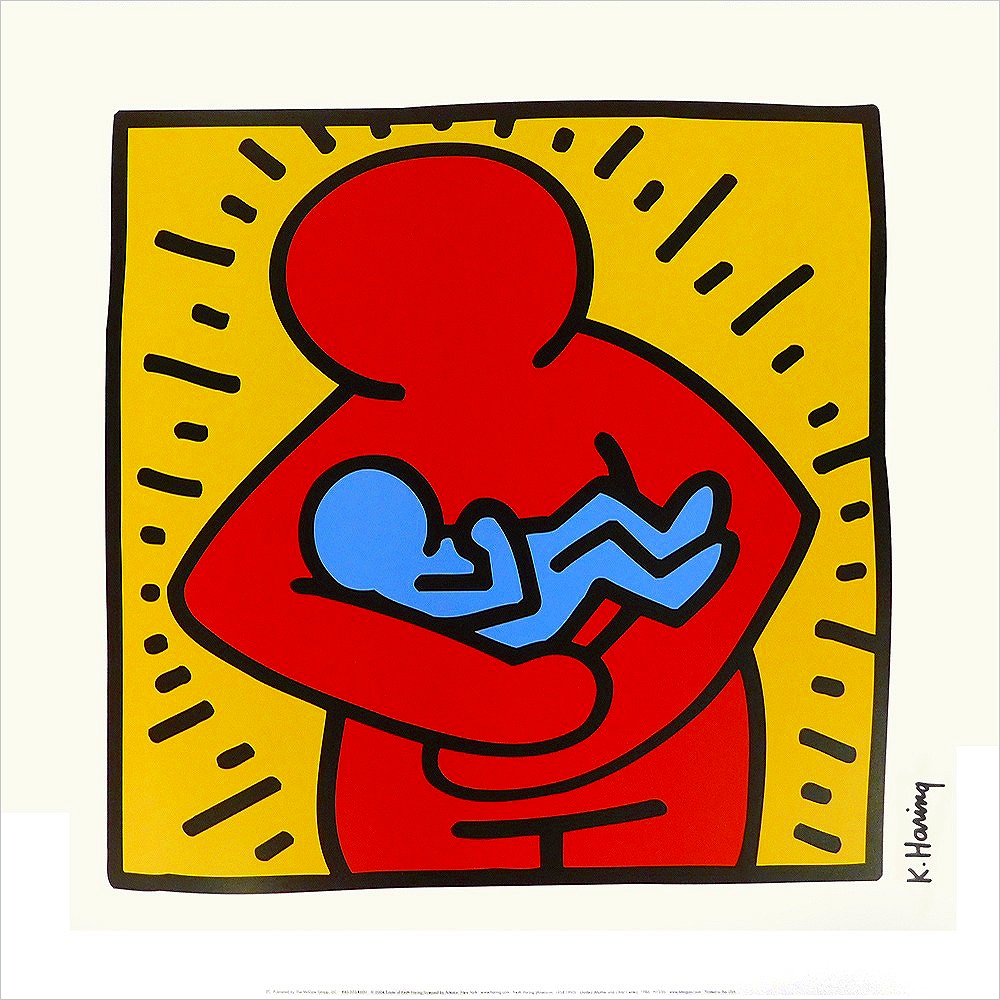 キース・ヘリング ポスター Unaltd (Holding Baby)|アート＆フレーム