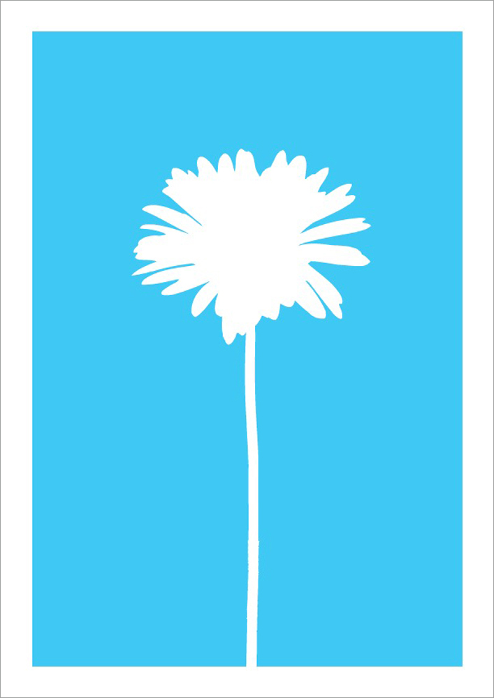オリジナルジクレーポスター NO.47 ガーベラシルエット/B/ブルー 4198