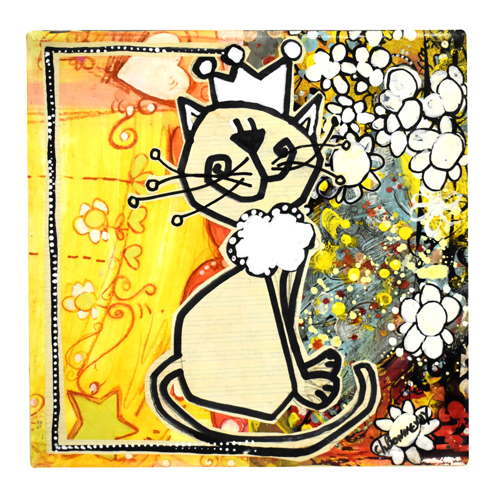 アートアップデコ 原画(キャンバス) シャンタル・ボネベイ IMPROBABLE MINI CAT