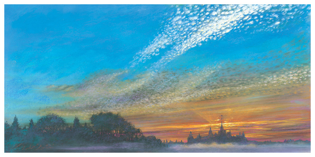 石井清 版画（ジクレー） カルマール城の夜明け（スウェーデン） 3424