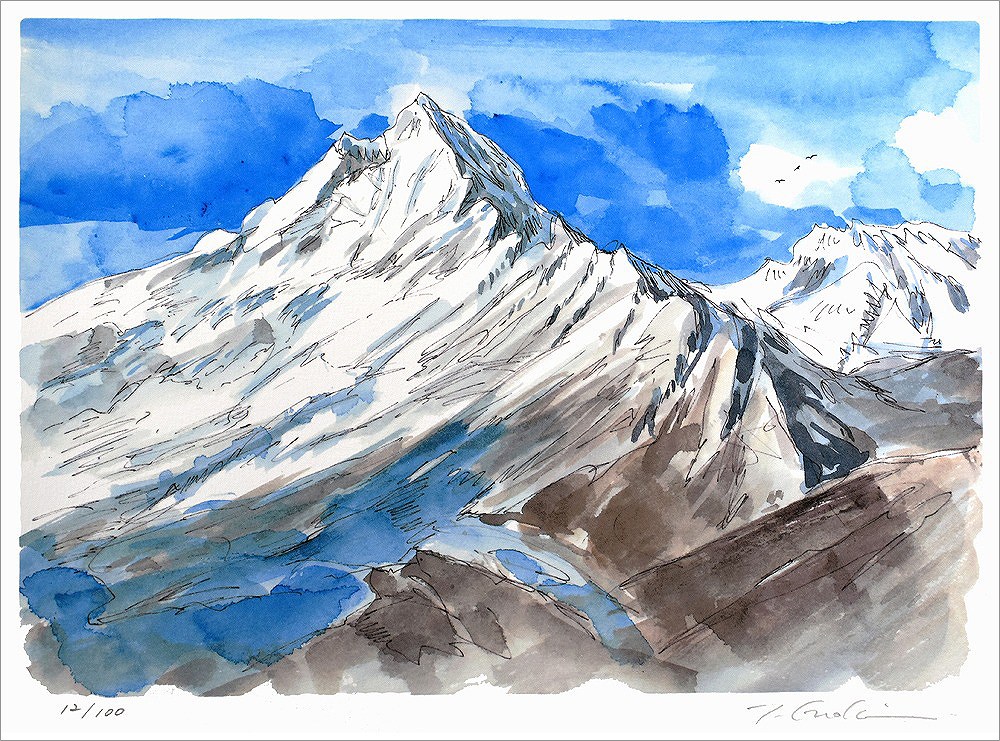 榎木孝明 版画（ジクレー） 栄光の雪山/インド・ヒマラヤ 3497