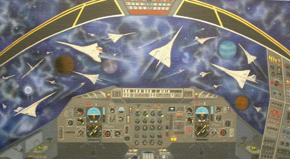 リチャード・カイ 版画（キャンバスジクレー） Concorde・遥かなる宇宙で 3685