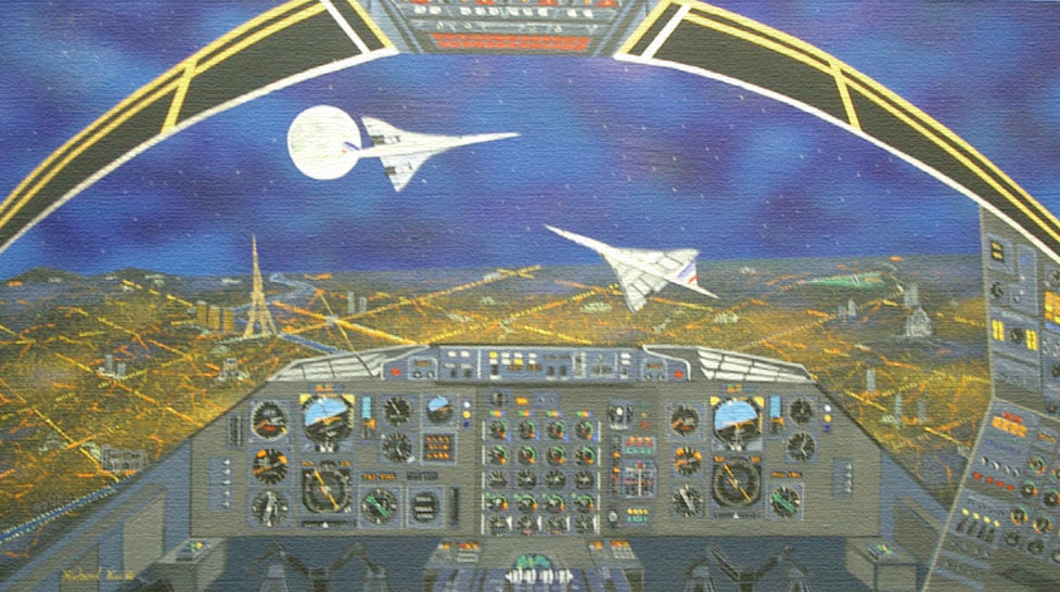 リチャード・カイ 版画（キャンバスジクレー） Concorde・Good bve Paris 3692