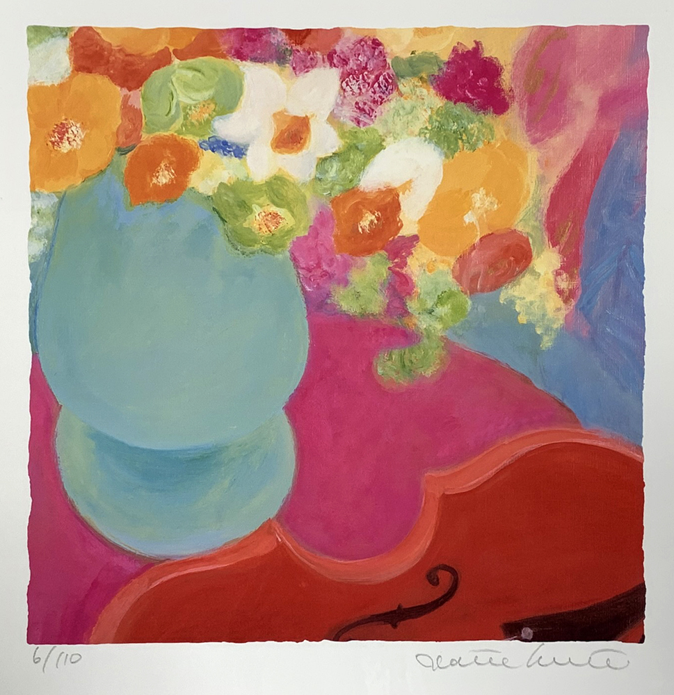 ジニー・キム 版画(ジクレー) ピンクのテーブル 3823|アート＆フレーム|絵と額縁の専門店