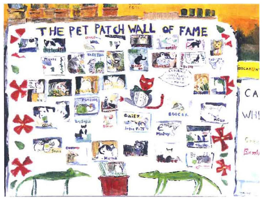 久下貴史 版画（キャンバスジクレー） 猫有名人貼り付け壁 3830