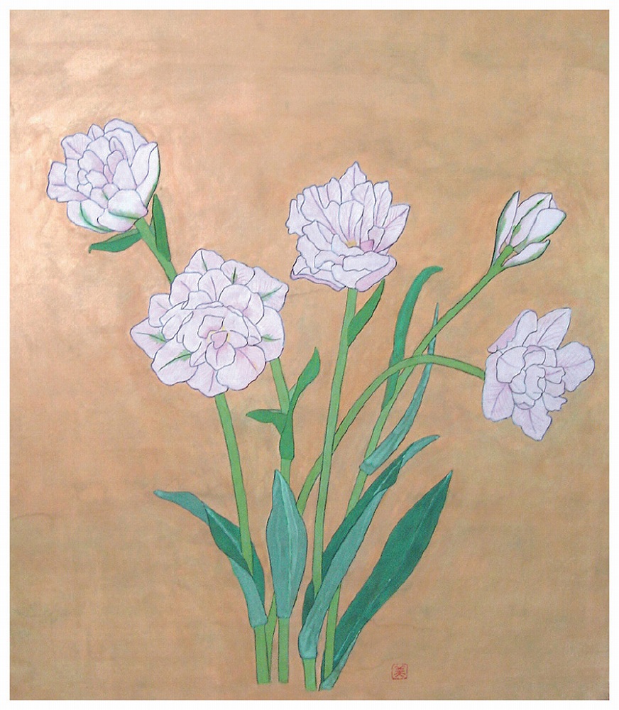 鈴木美津子 版画（ジクレー） 八重咲きチューリップ 4045