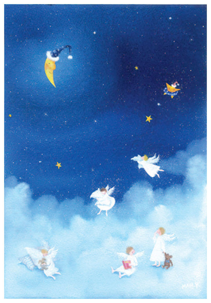 横山真弥 版画（アーカイバル） おやすみなさい…天使たち 4068|アート 