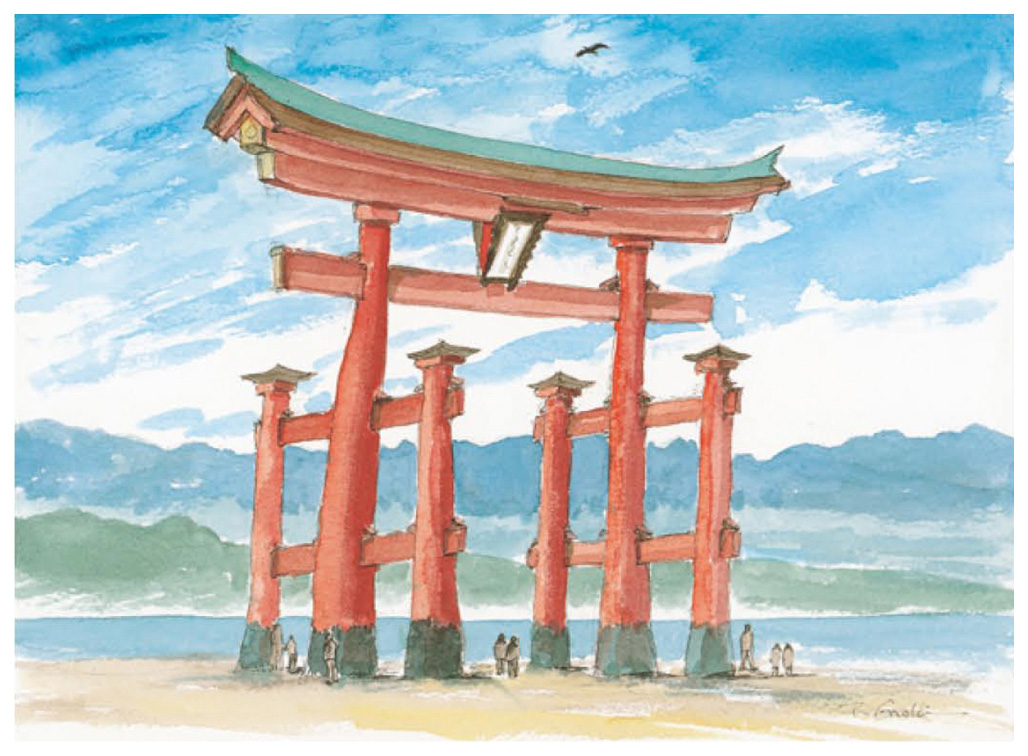 榎木孝明 版画（ジクレー） 海の中へ/厳島神社 4092