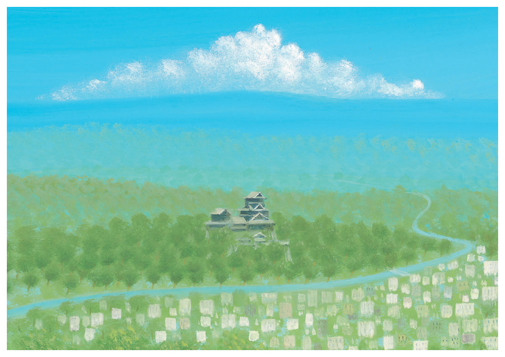 葉祥明 版画（ジクレー） 熊本城 4556|アート＆フレーム|絵と額縁の専門店