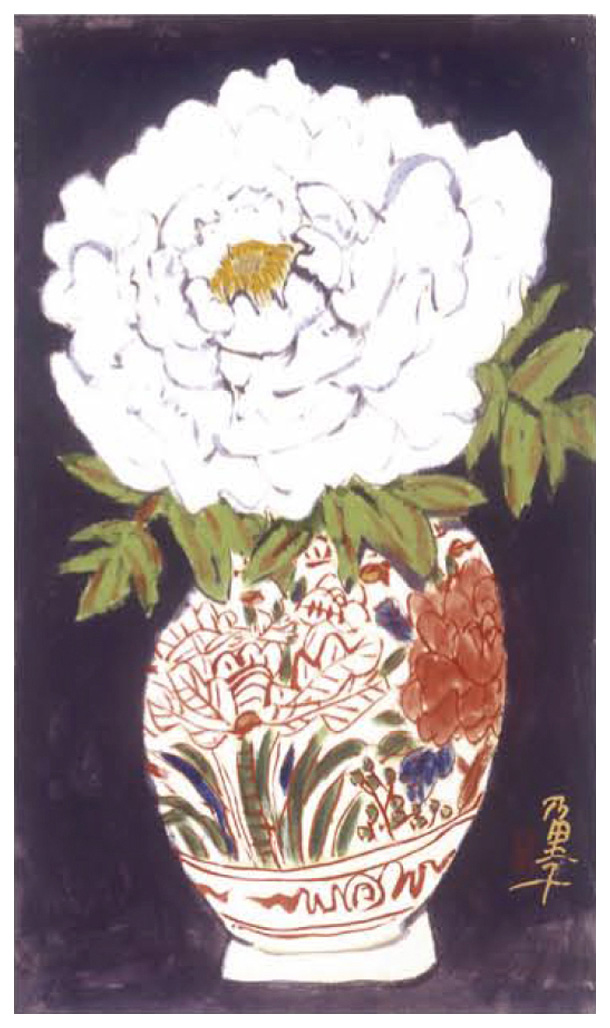 青木乃里子 版画（ジクレー） 白牡丹 4785