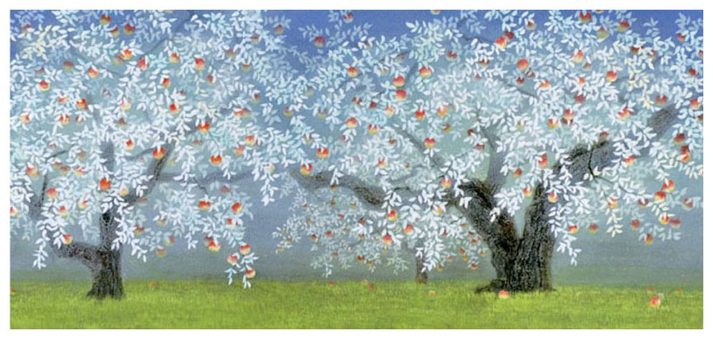 野地美樹子 版画（アーカイバル） リンゴの園 4866
