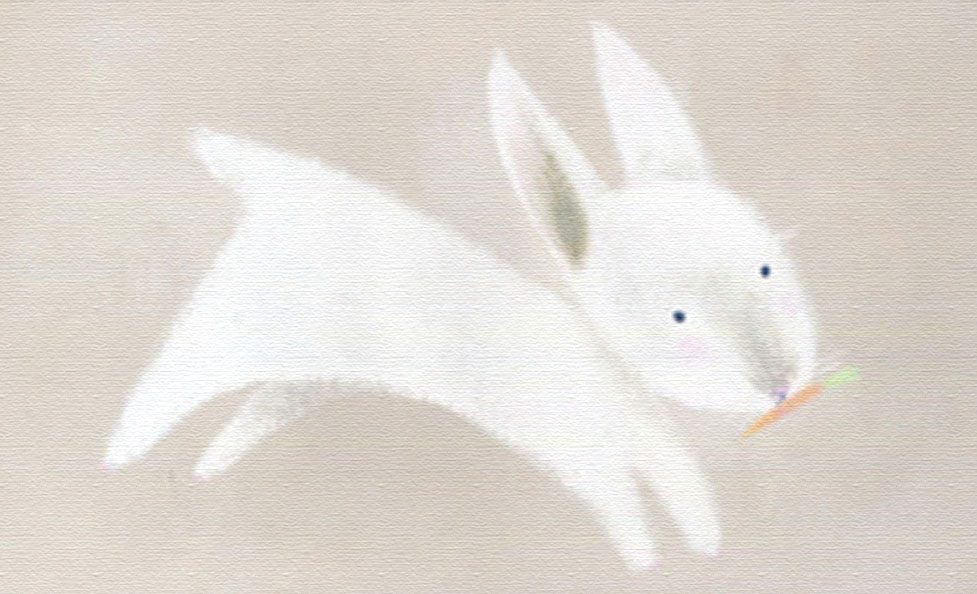 葉祥明 版画（キャンバスジクレー） ウサギ 5211