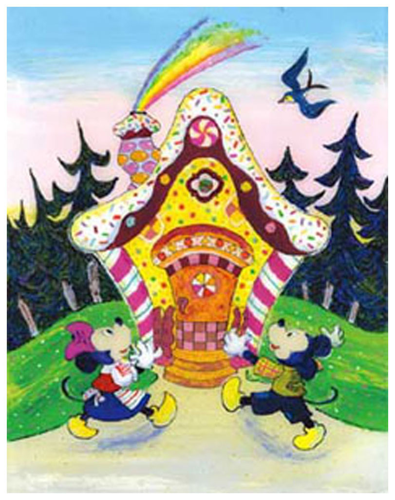 篠崎三郎 ディズニー版画（ジクレー） お菓子の家 5505