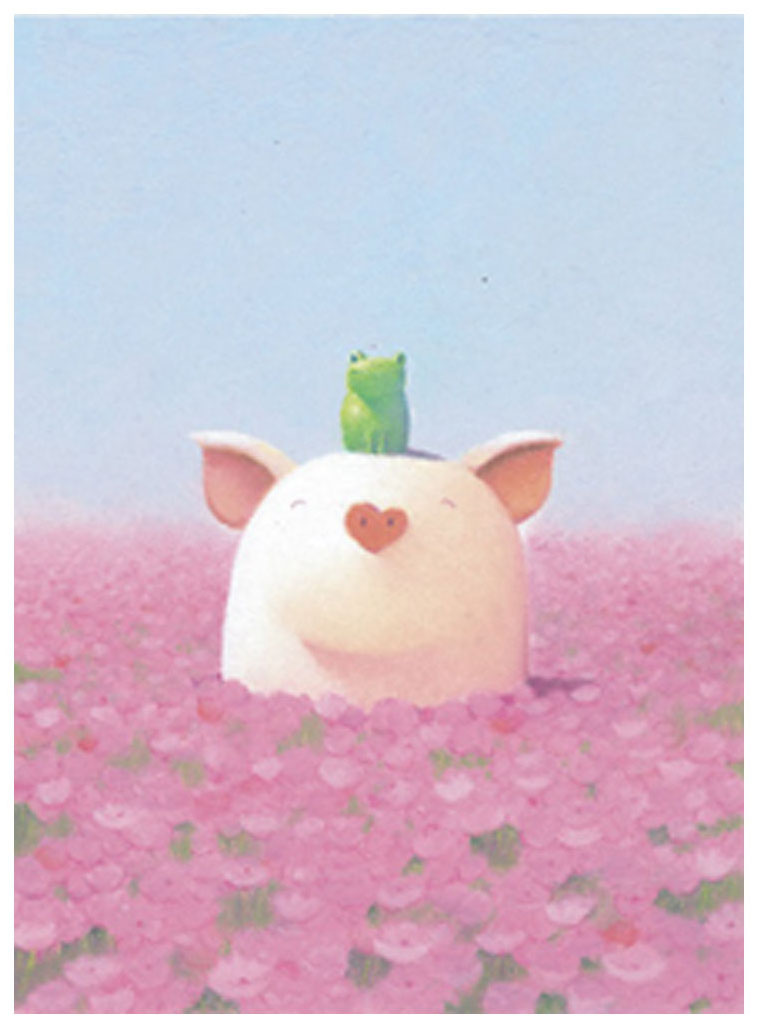 渡辺宏 版画（ジクレー） 花の香りと珍しい友達 5542