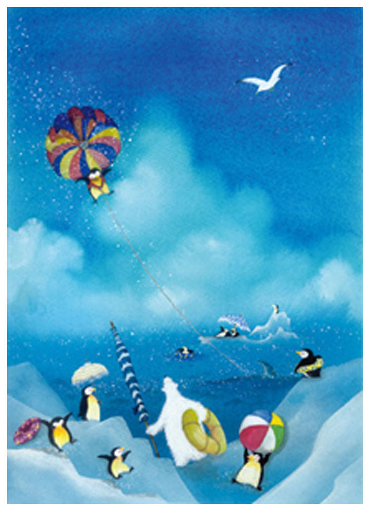 横山真弥 版画（アーカイバル） しろくまラルゴのこの夏の挑戦 5705