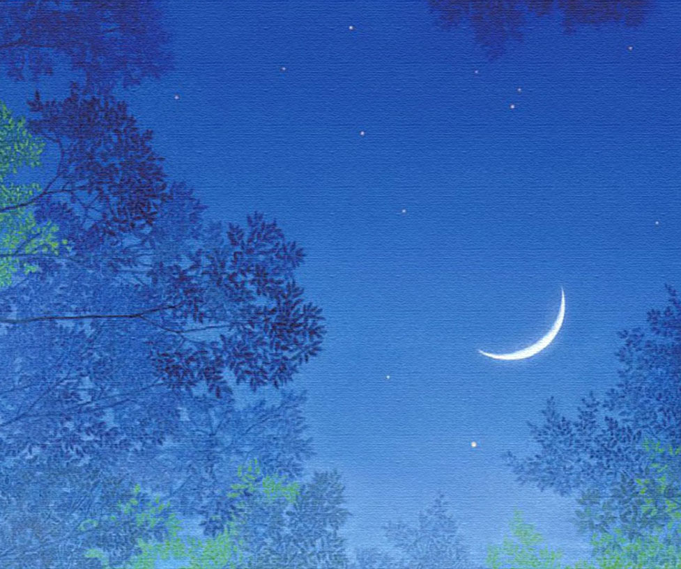 野地美樹子 版画（アーカイバル） 夕月夜 5878