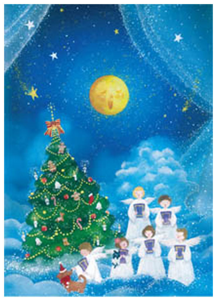 横山真弥 版画（アーカイバル） 天使のクリスマスコンサート 5928