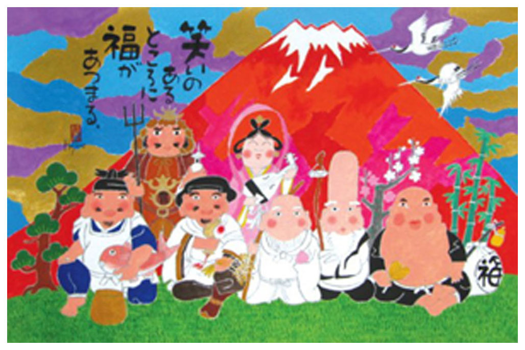 岡本肇 版画（ジクレー） めでた富士・七福神 5933|アート＆フレーム