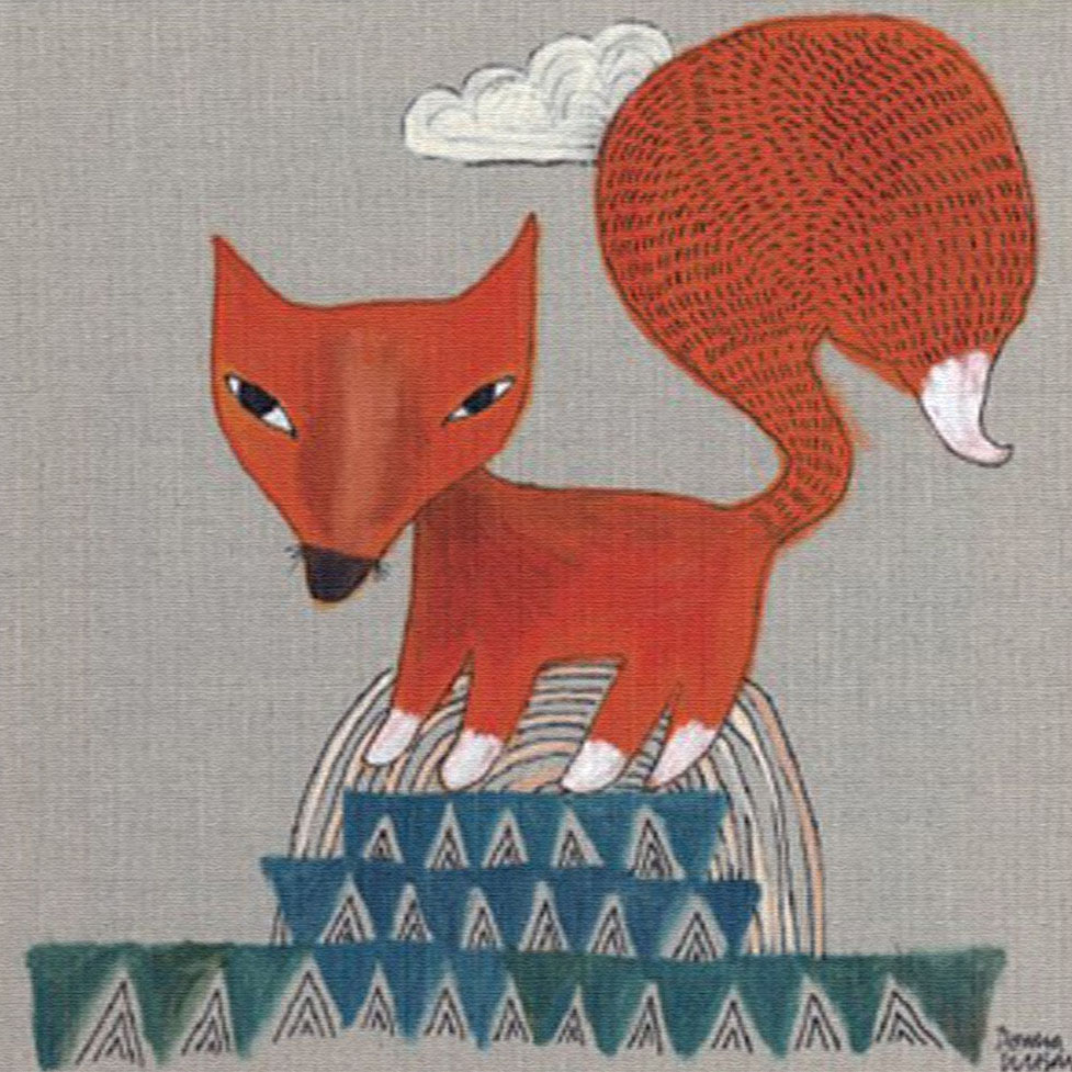 ドナ・ウィルソン 版画（キャンバスジクレー） Little red fox 6217