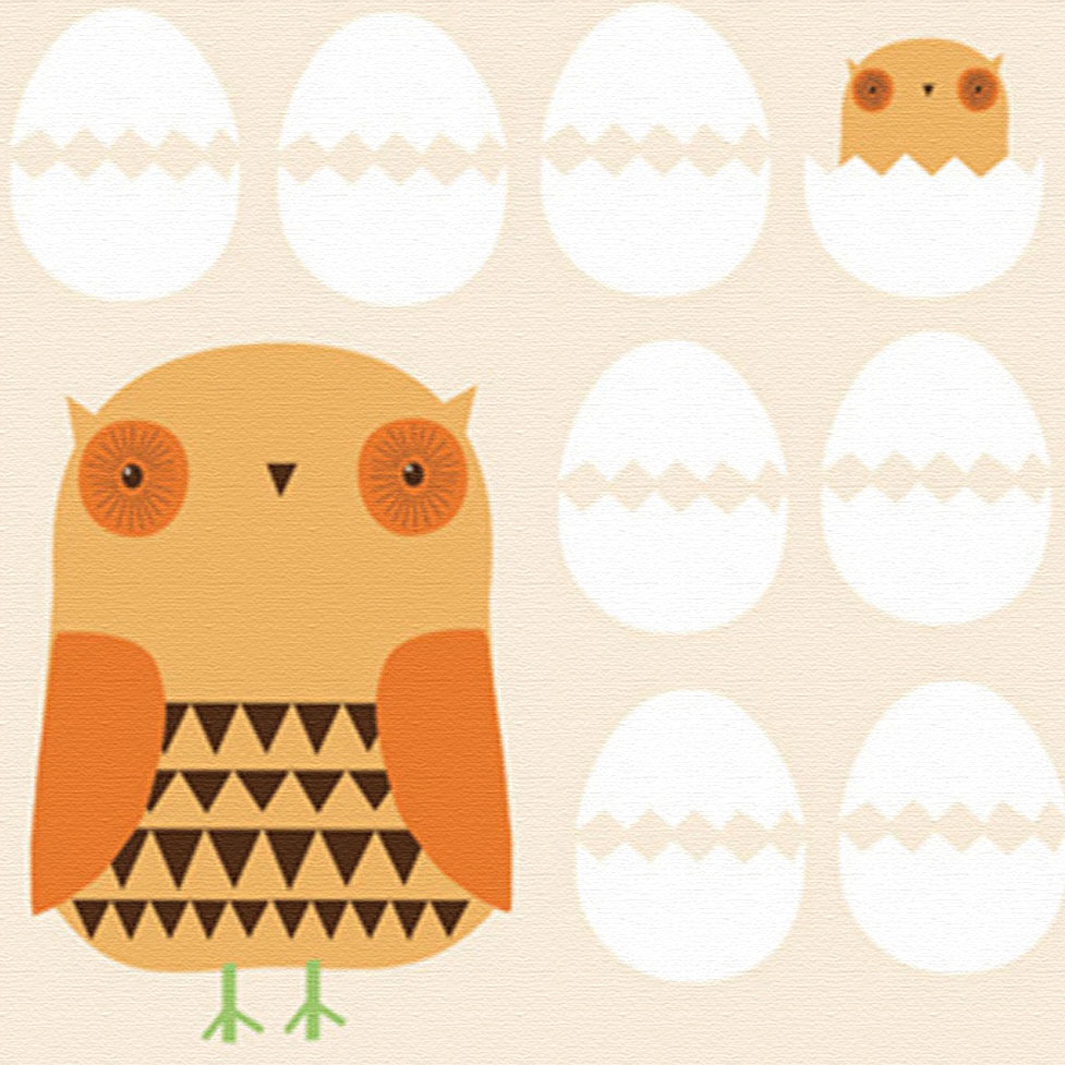 ドナ・ウィルソン 版画（キャンバスジクレー） owlet eggs summer（フクロウの卵 サマー） 6419
