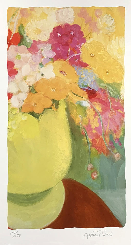 ジニー・キム 版画(ジクレー) 丸いテーブルの花Ⅱ 6647
