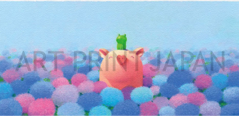 渡辺宏 版画（キャンバスジクレー） 雨の香りと虹色の時間 7093