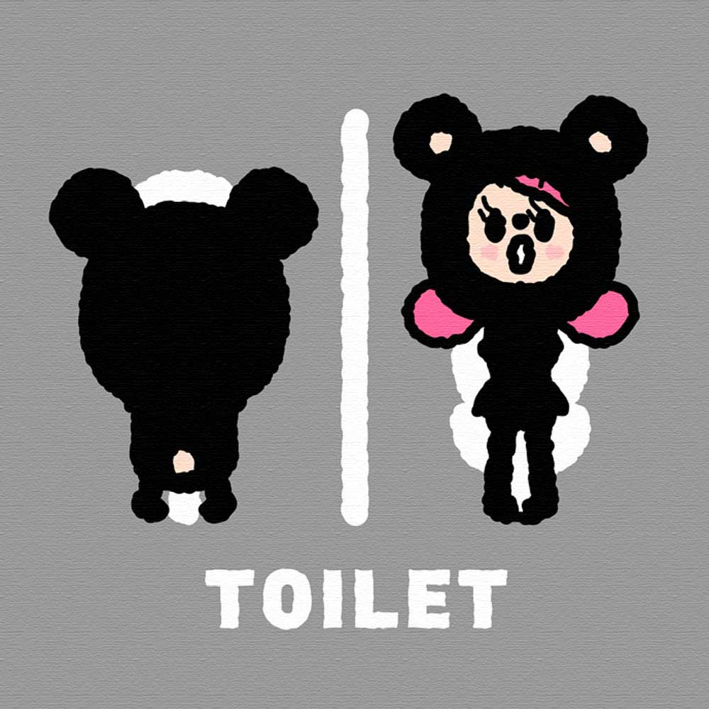 タロアウト 版画（キャンバスジクレー） STABE SIGN‐TOILET スタべー標識‐トイレ 7276